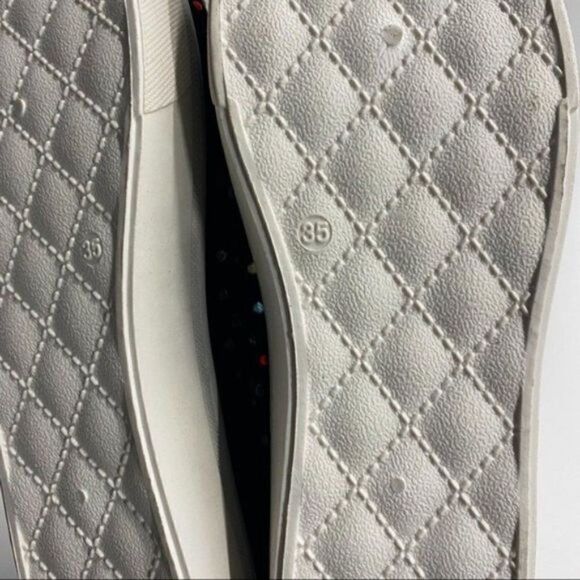 Women's Slip-Ons Flats Heels Round Toe Rhinestone Solid Colored Black Loafers - Picture 6 of 6